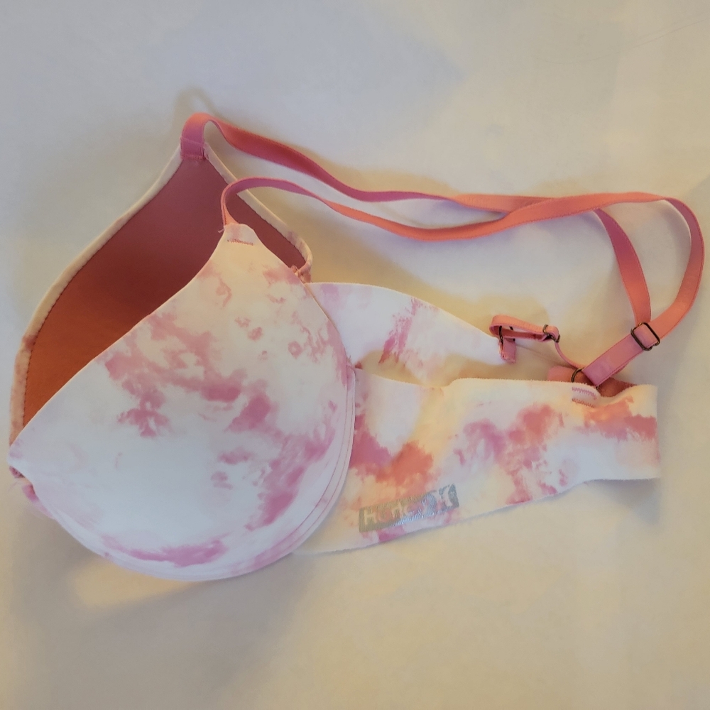 Hurley Tie Dye Bra Pink White Underwire 36C